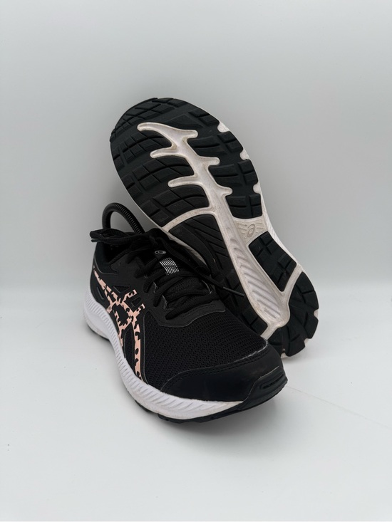 Asics Other - YOUTH ASICS Contend 8 GS Black Pink Cheetah Athletic Running Shoes Size 5.5